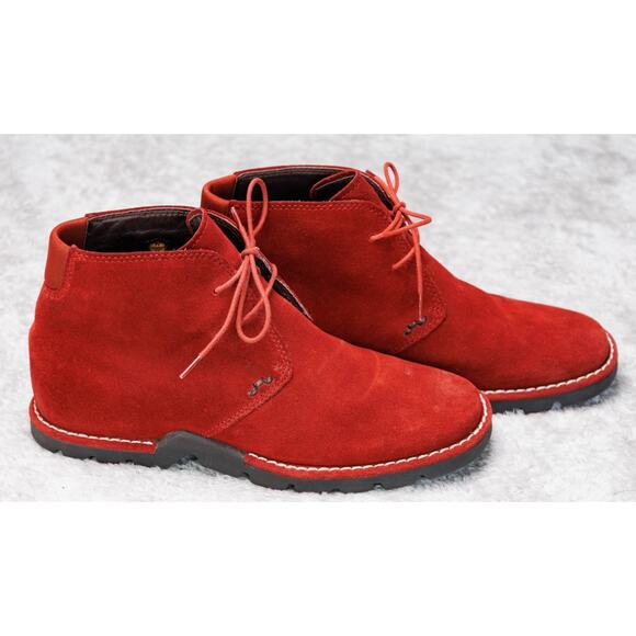 Cole Haan Country Voyager Red Suede Chukka Waterproof Boots Womens Size 8 - Picture 15 of 16
